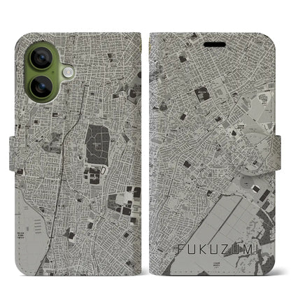 【福住（北海道）】地図柄iPhoneケース（手帳タイプ）