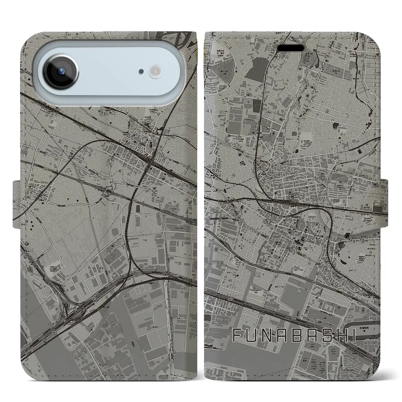 【船橋（千葉県）】地図柄iPhoneケース（手帳タイプ）