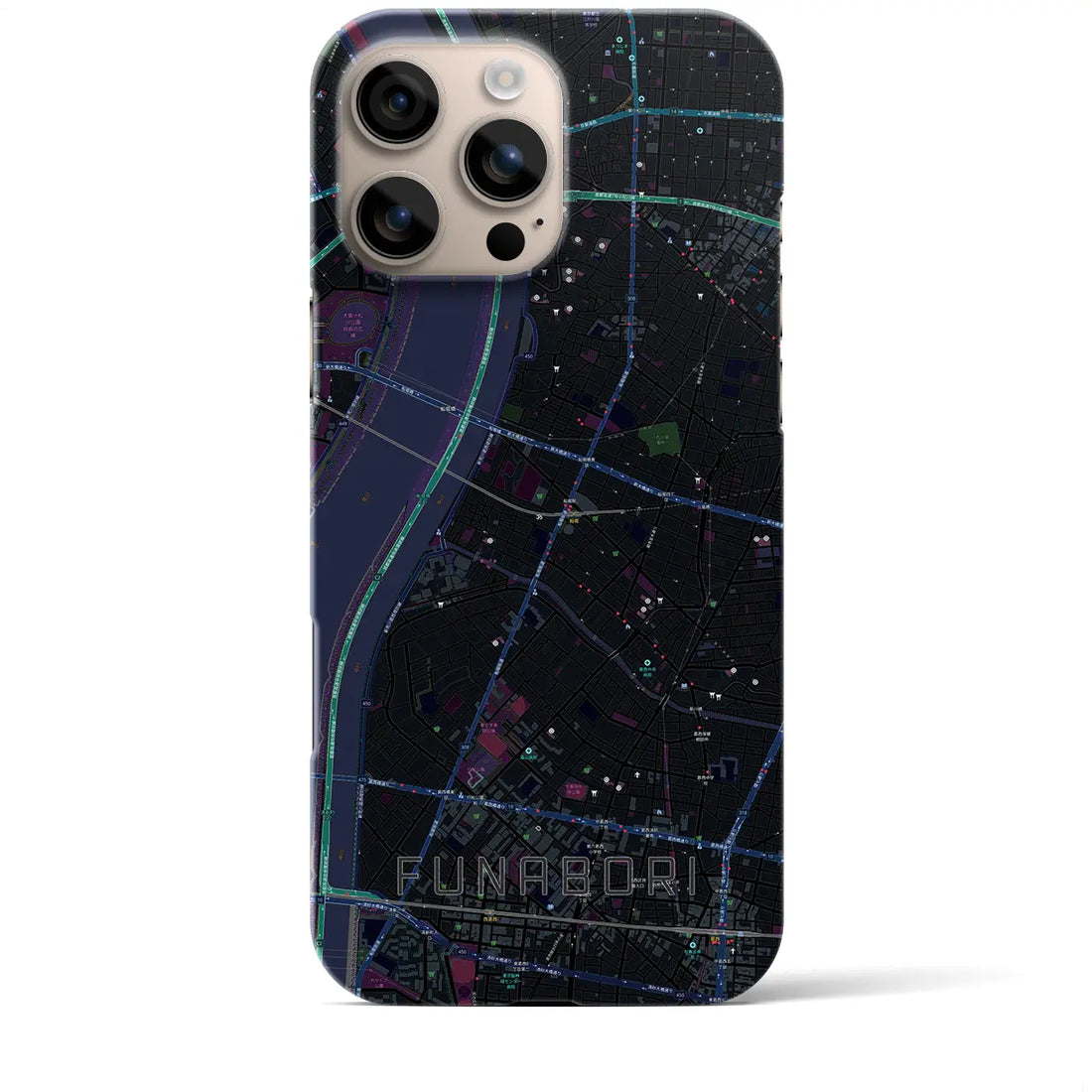 【船堀(東京都)】地図柄iPhoneケース(バックカバータイプ)