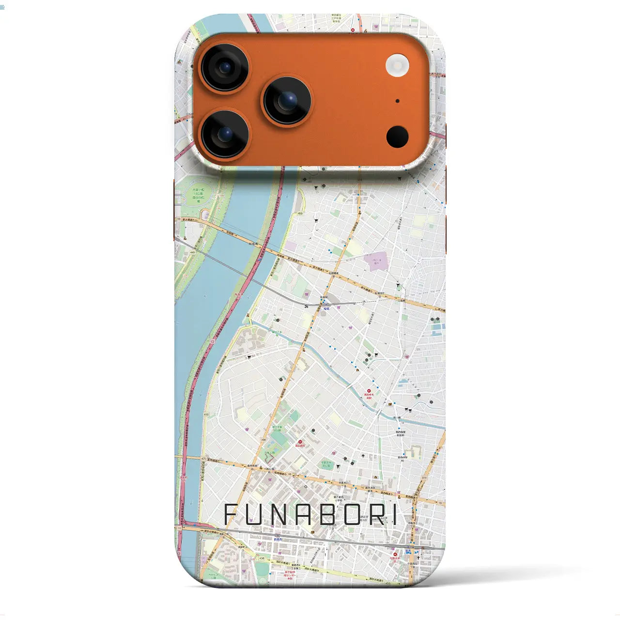 【船堀（東京都）】地図柄iPhoneケース（バックカバータイプ）