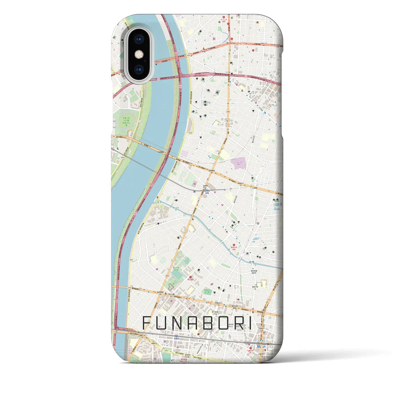 【船堀（東京都）】地図柄iPhoneケース（バックカバータイプ）