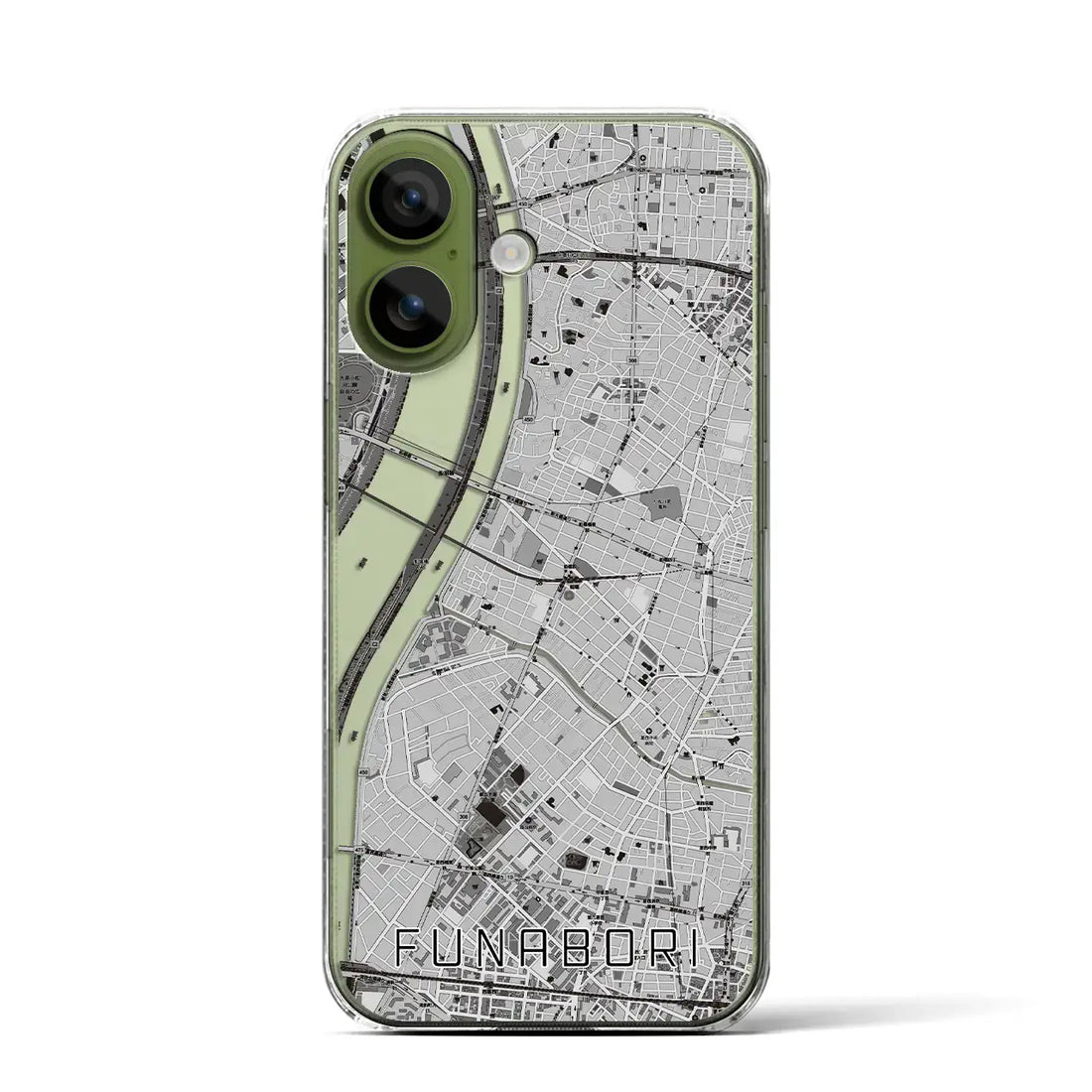 【船堀（東京都）】地図柄iPhoneケース（クリアタイプ）モノトーン・iPhone 17 Pro Max 用