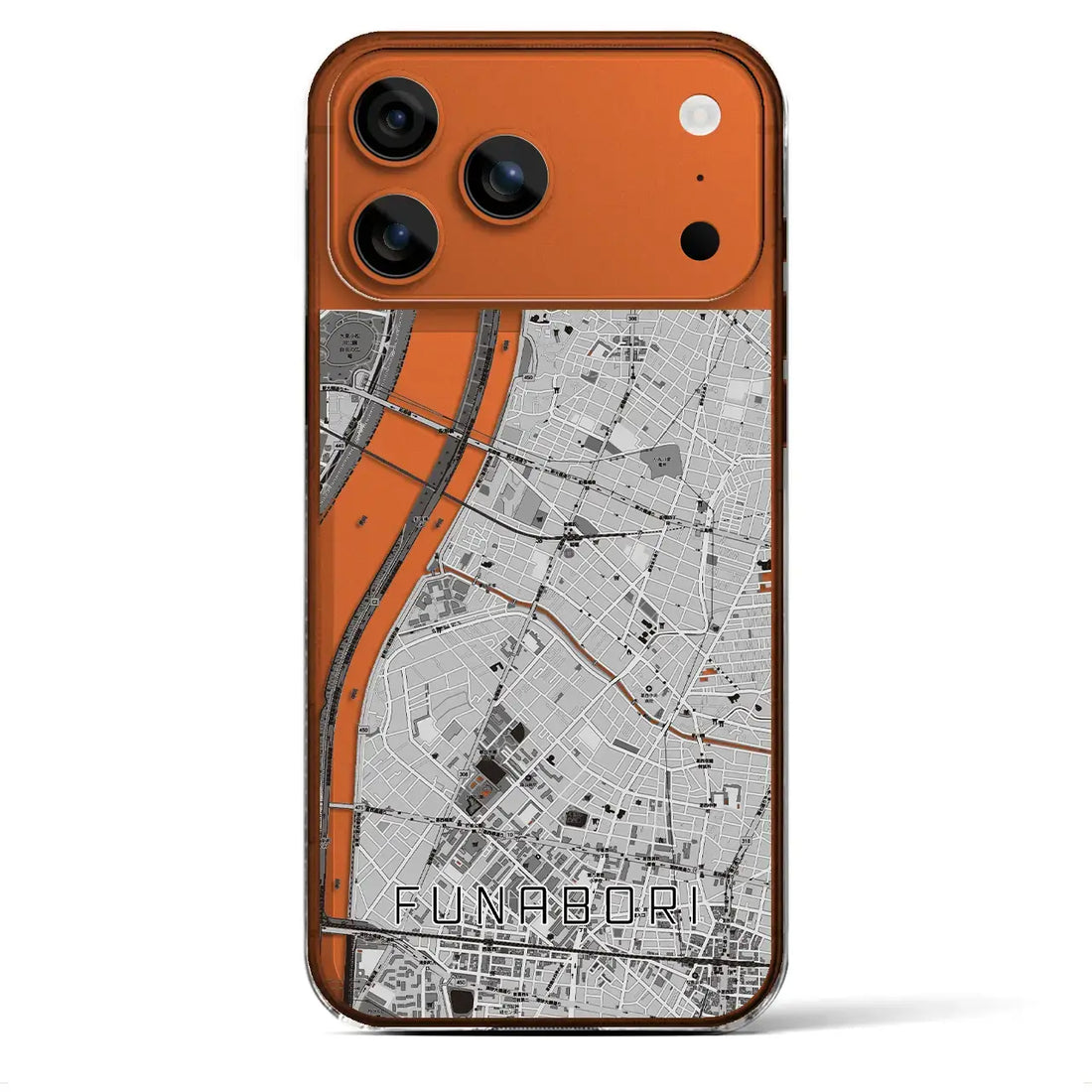 【船堀(東京都)】地図柄iPhoneケース(クリアタイプ)モノトーン・iPhone 17 Pro Max 用