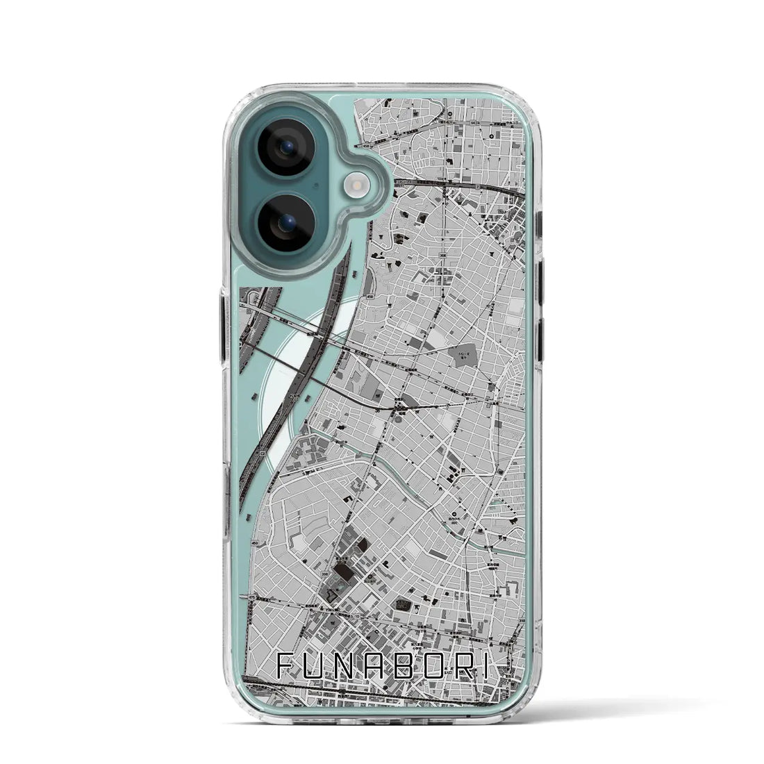 【船堀（東京都）】地図柄iPhoneケース（MagSafeタイプ）モノトーン・iPhone 16 Pro 用
