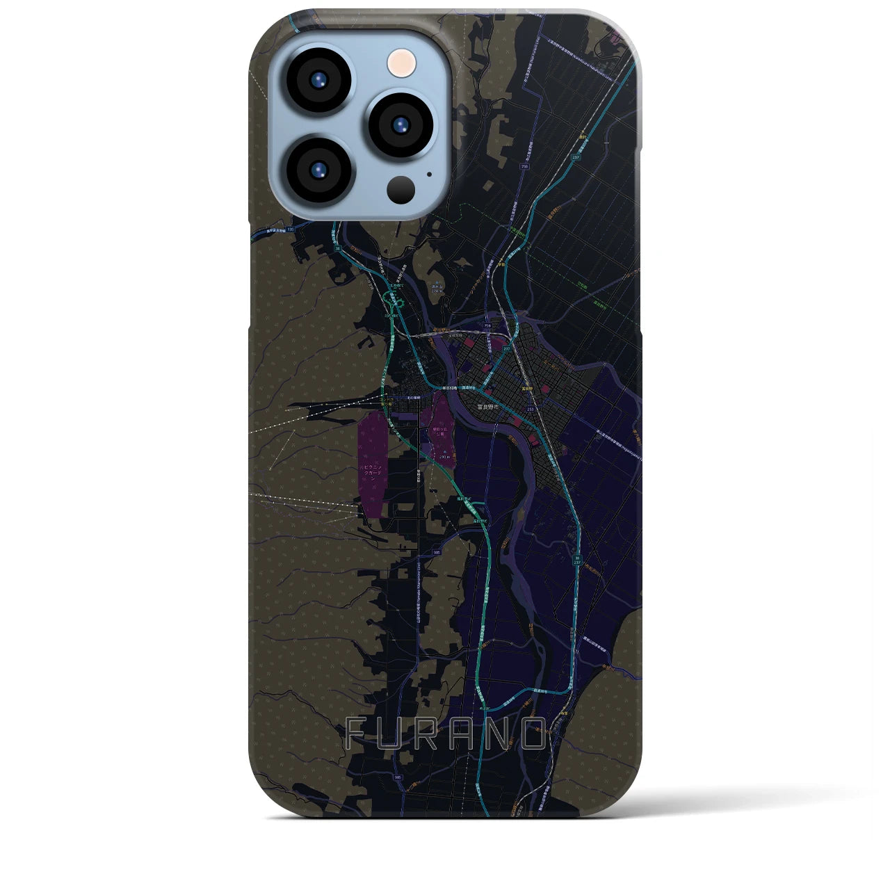 【富良野（北海道）】地図柄iPhoneケース（バックカバータイプ）