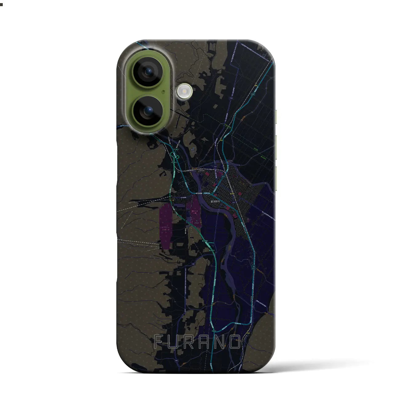 【富良野（北海道）】地図柄iPhoneケース（バックカバータイプ）