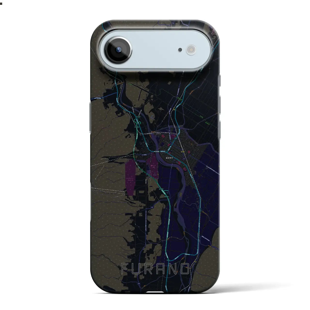 【富良野（北海道）】地図柄iPhoneケース（バックカバータイプ）