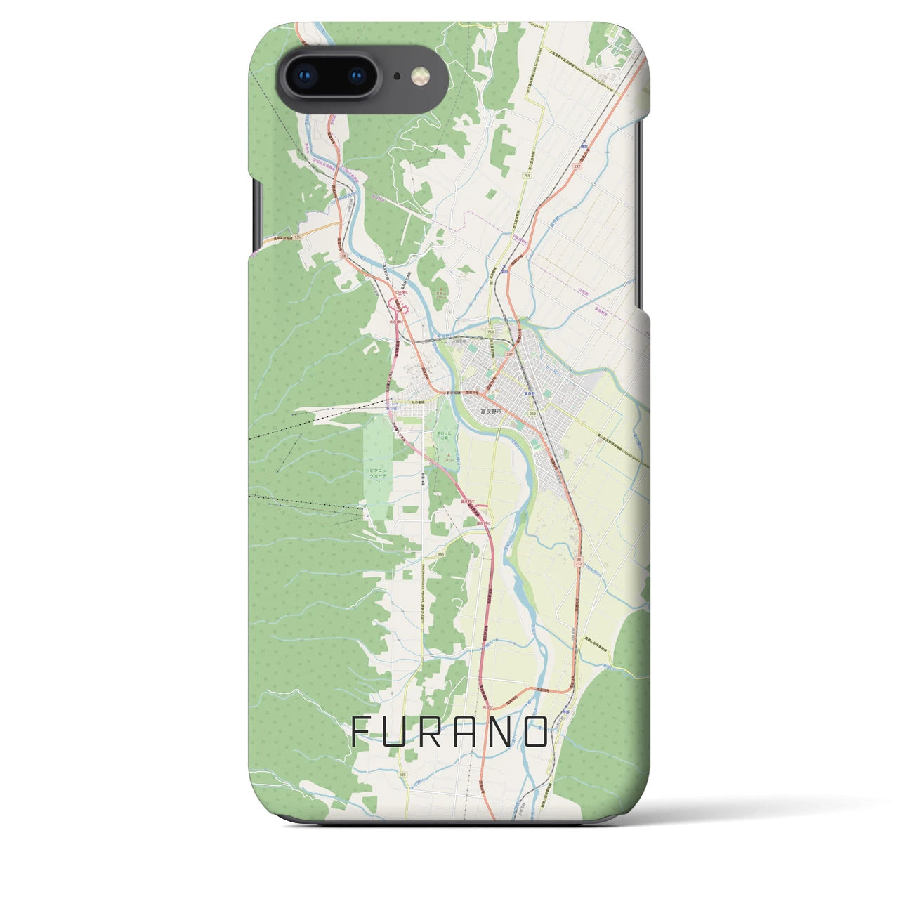 【富良野（北海道）】地図柄iPhoneケース（バックカバータイプ）