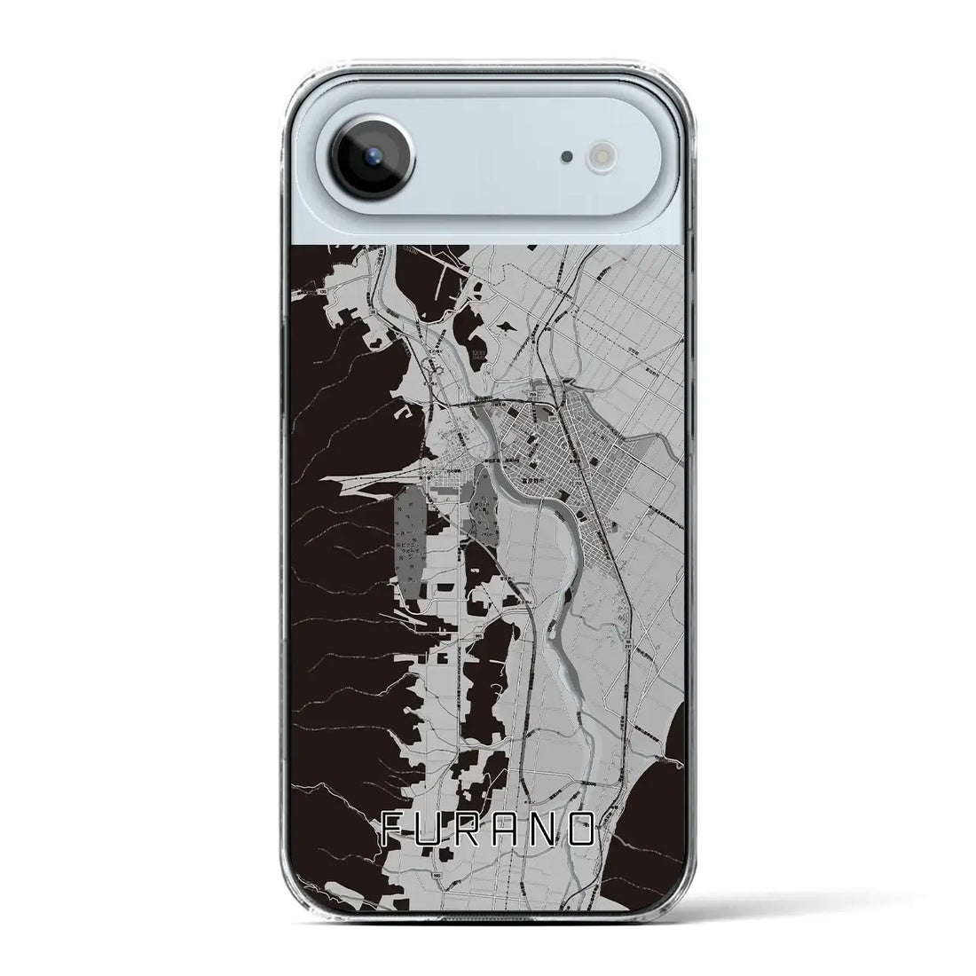 【富良野(北海道)】地図柄iPhoneケース(クリアタイプ)モノトーン・iPhone 17 Pro Max 用