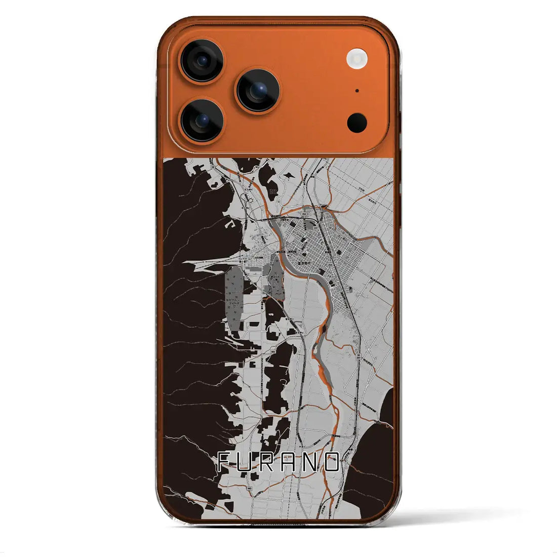 【富良野（北海道）】地図柄iPhoneケース（クリアタイプ）
