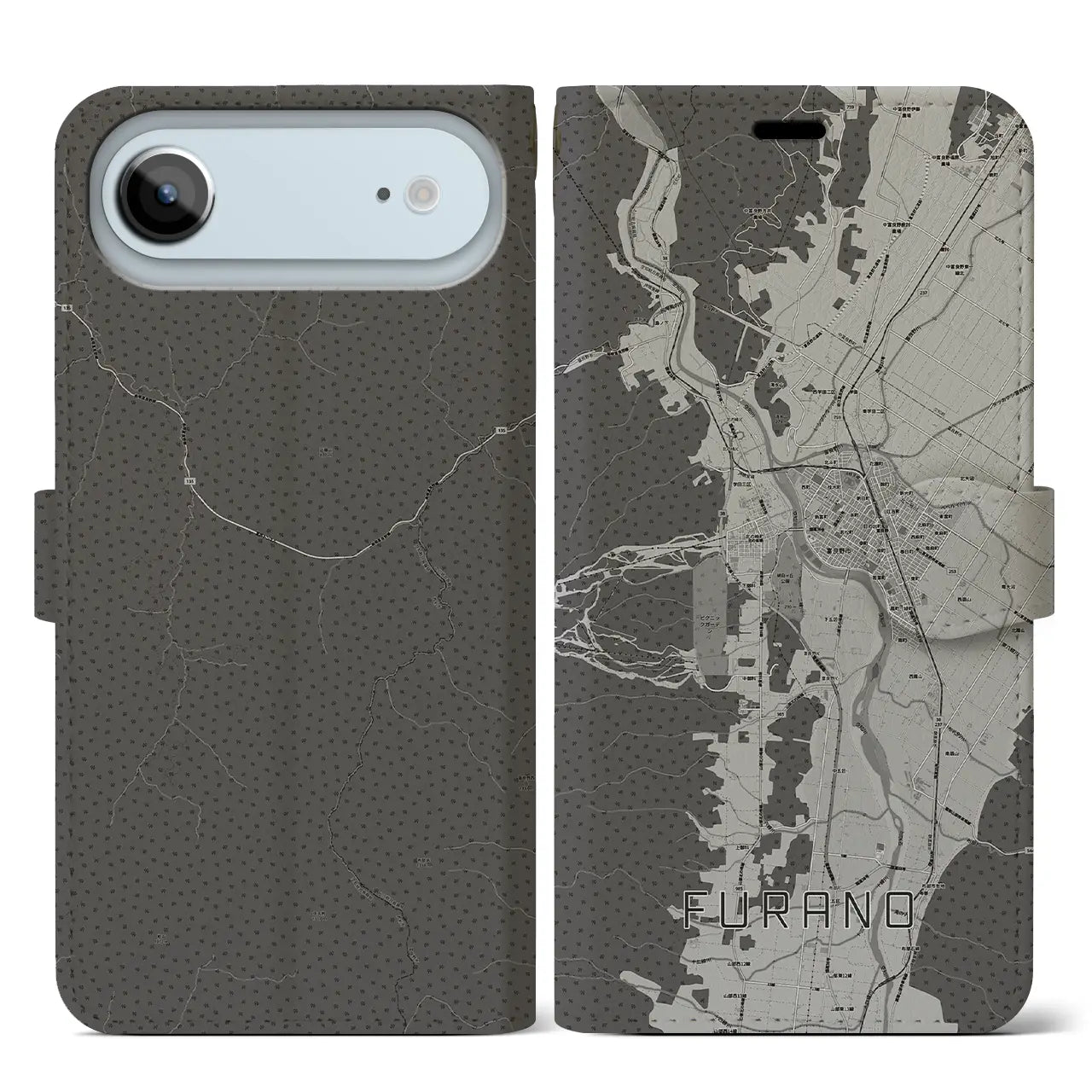 【富良野（北海道）】地図柄iPhoneケース（手帳タイプ）