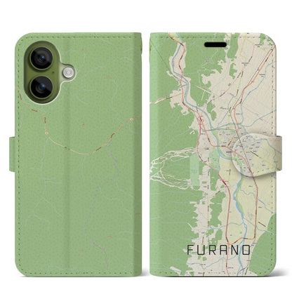 【富良野（北海道）】地図柄iPhoneケース（手帳タイプ）