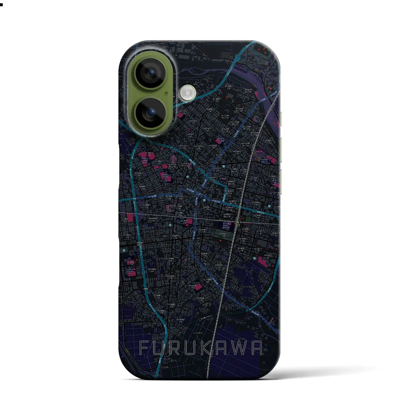 【古川（宮城県）】地図柄iPhoneケース（バックカバータイプ）