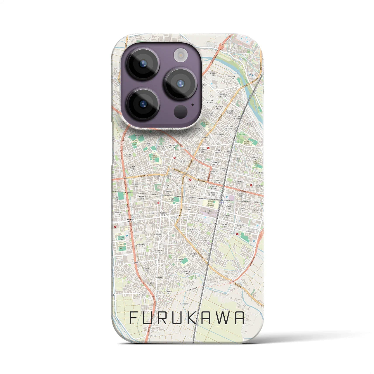 【古川（宮城県）】地図柄iPhoneケース（バックカバータイプ）