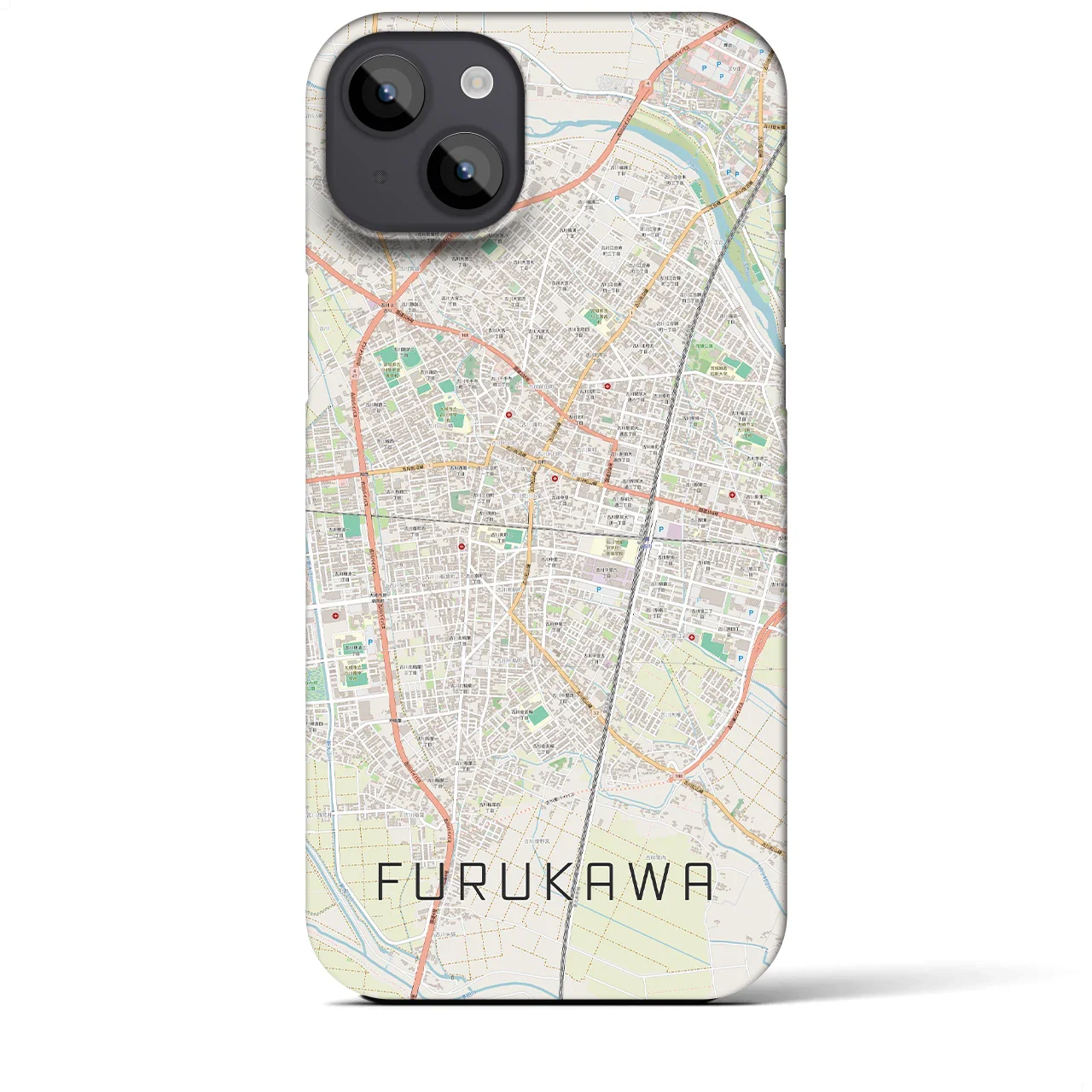 【古川（宮城県）】地図柄iPhoneケース（バックカバータイプ）