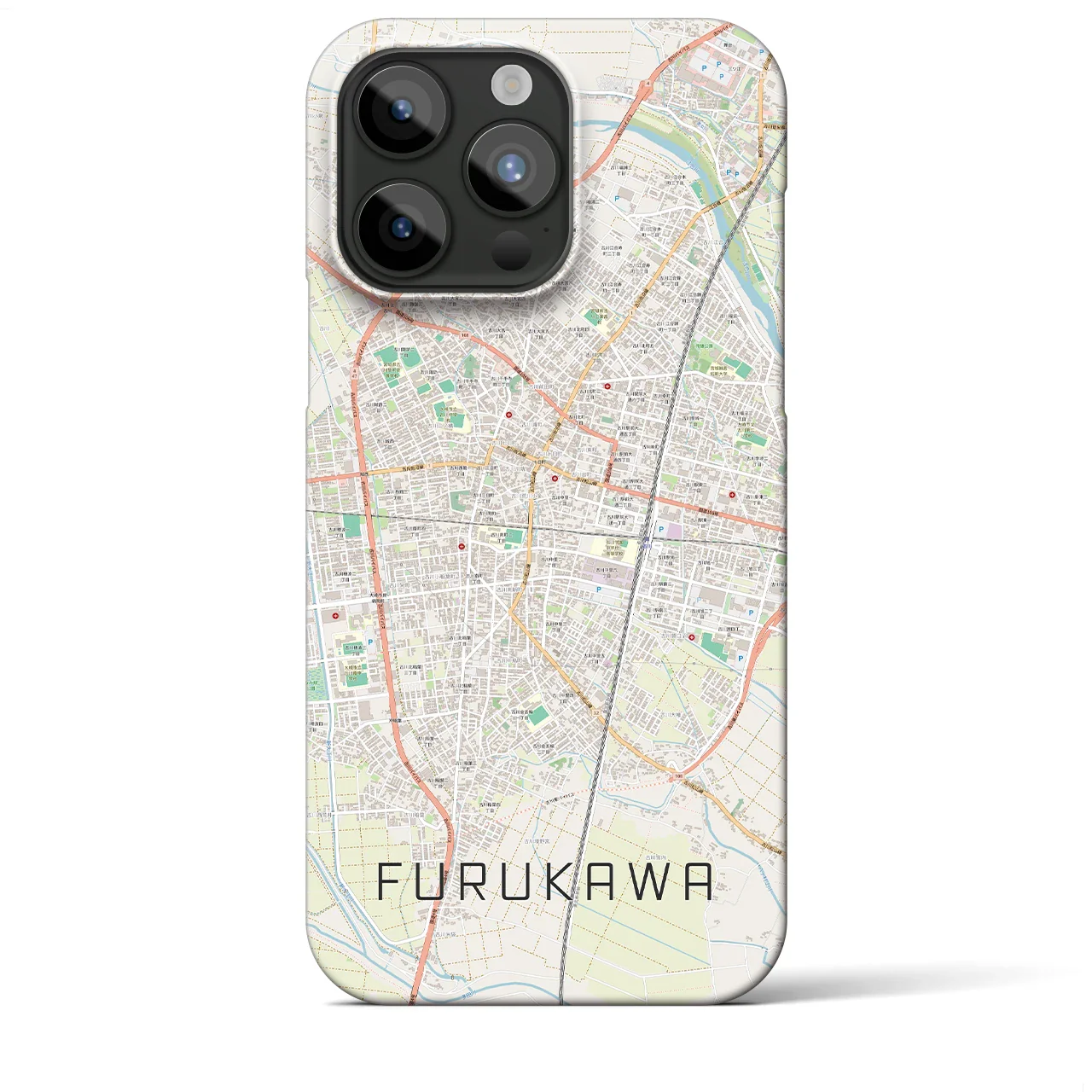 【古川（宮城県）】地図柄iPhoneケース（バックカバータイプ）