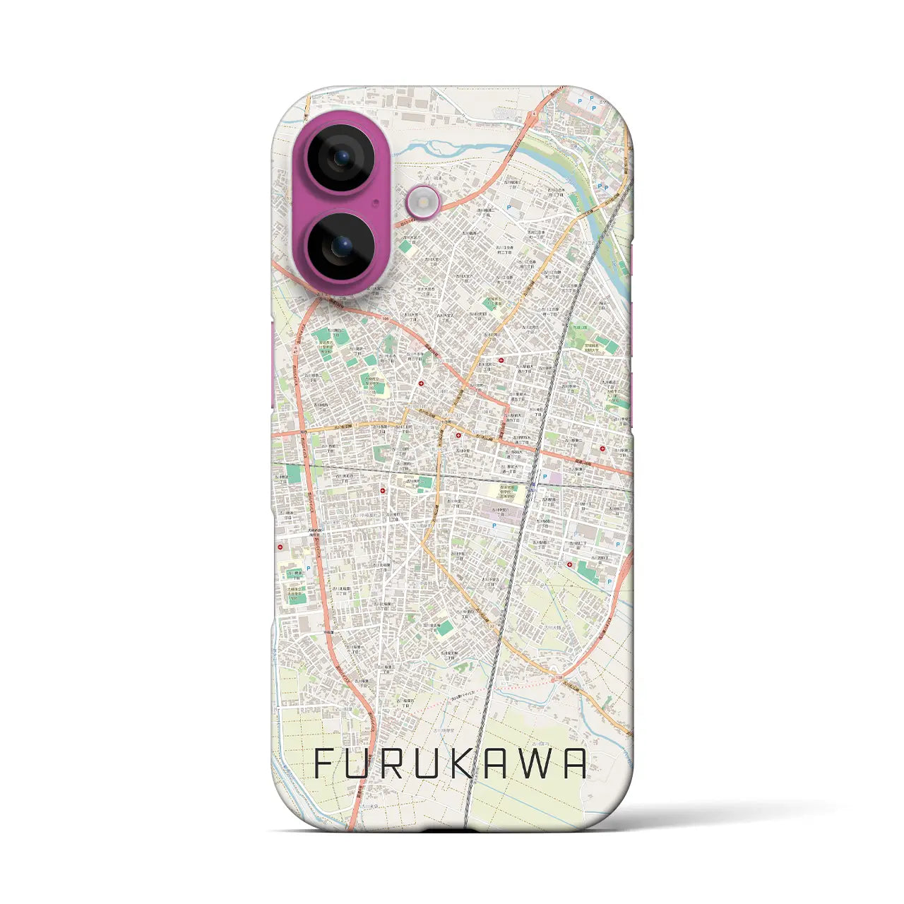 【古川（宮城県）】地図柄iPhoneケース（バックカバータイプ）