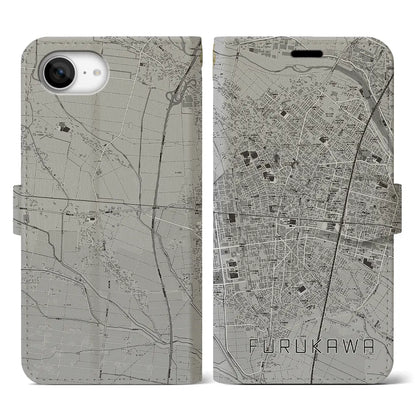 【古川（宮城県）】地図柄iPhoneケース（手帳タイプ）