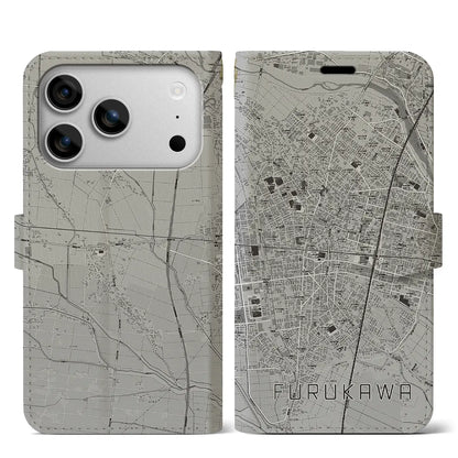 【古川（宮城県）】地図柄iPhoneケース（手帳タイプ）