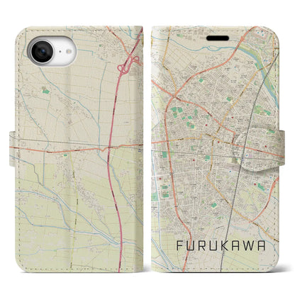 【古川（宮城県）】地図柄iPhoneケース（手帳タイプ）