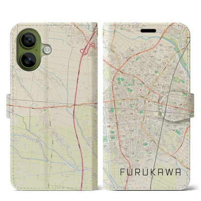 【古川（宮城県）】地図柄iPhoneケース（手帳タイプ）