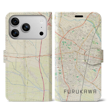 【古川（宮城県）】地図柄iPhoneケース（手帳タイプ）