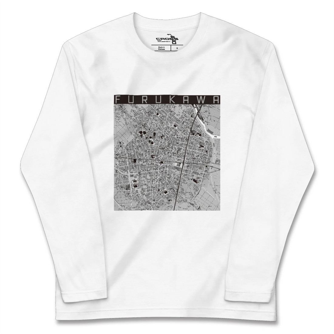 【古川（宮城県）】地図柄ロングスリーブTシャツ