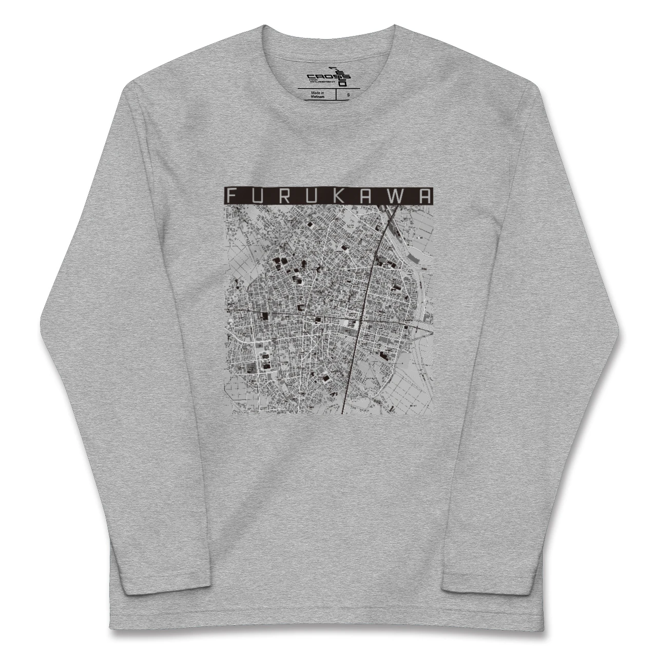 【古川（宮城県）】地図柄ロングスリーブTシャツ
