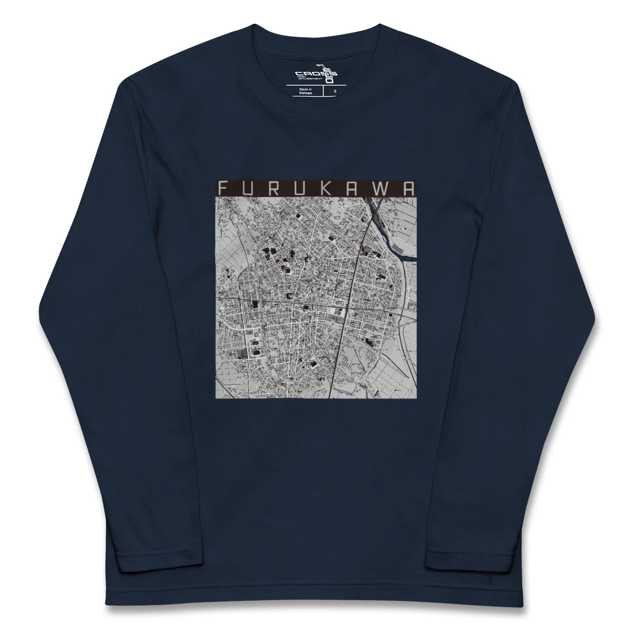 【古川（宮城県）】地図柄ロングスリーブTシャツ