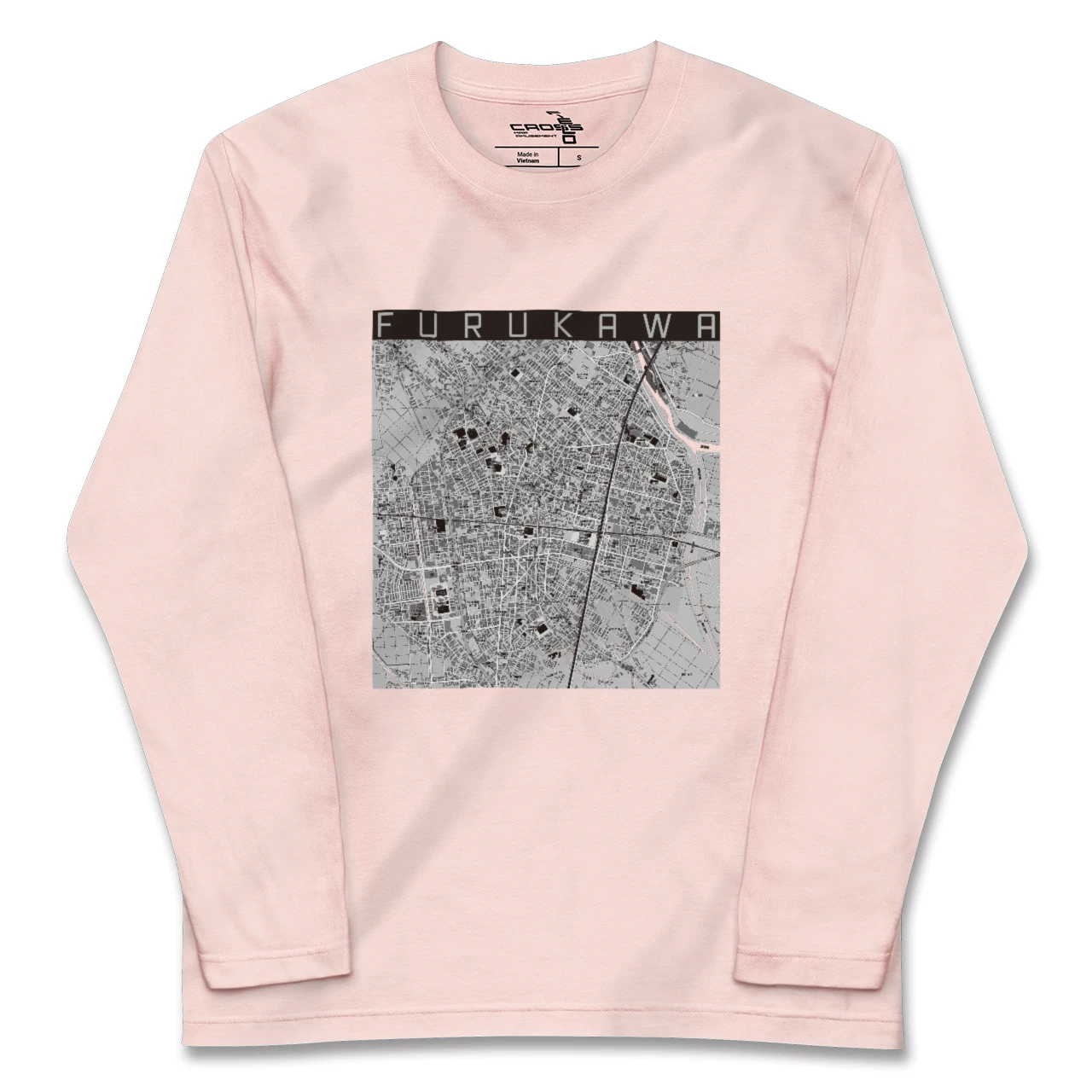 【古川（宮城県）】地図柄ロングスリーブTシャツ