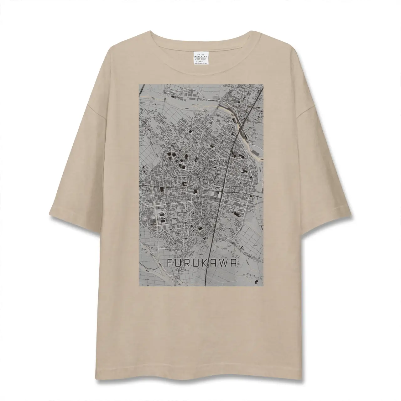 【古川（宮城県）】地図柄ビッグシルエットTシャツ