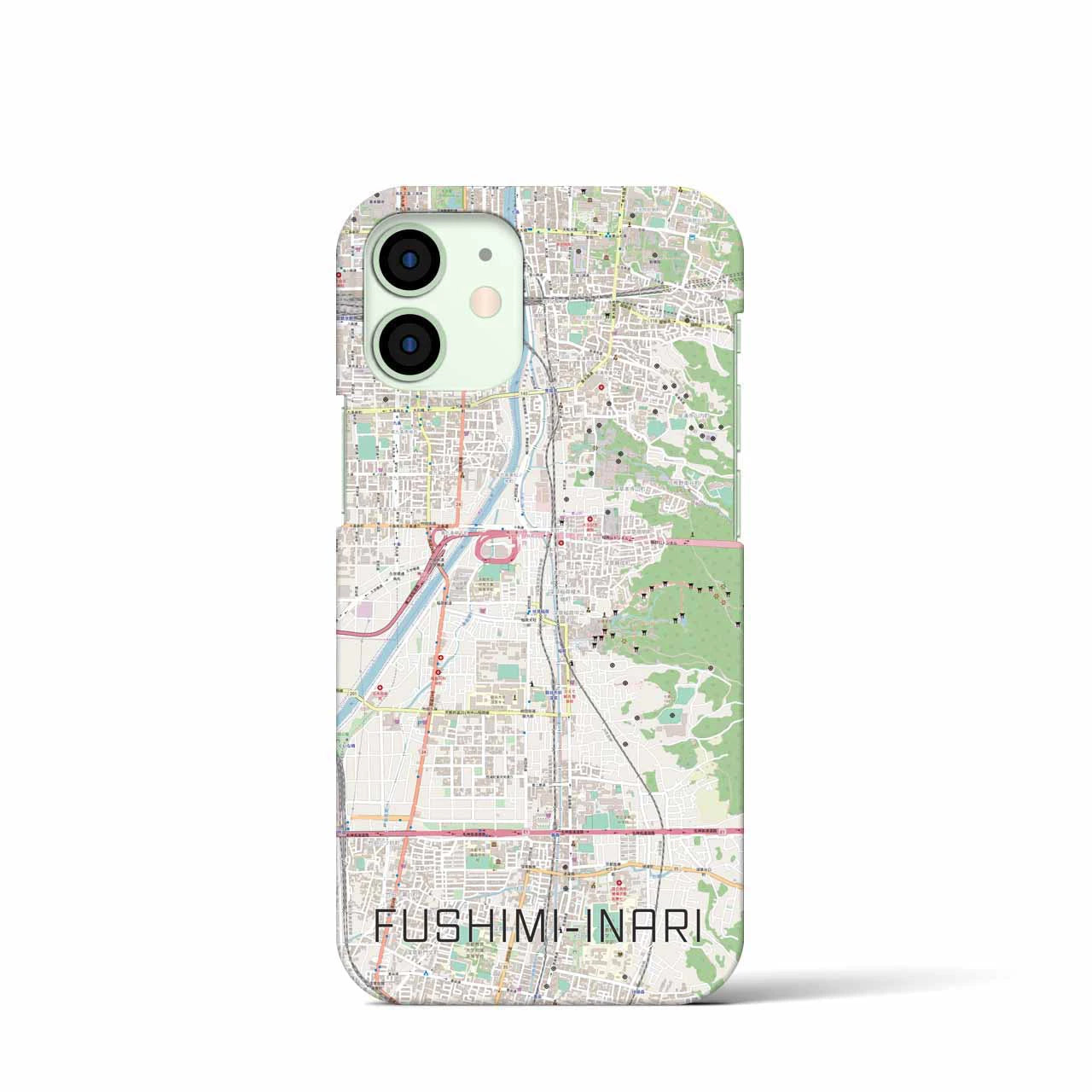 【伏見稲荷（京都府）】地図柄iPhoneケース（バックカバータイプ）