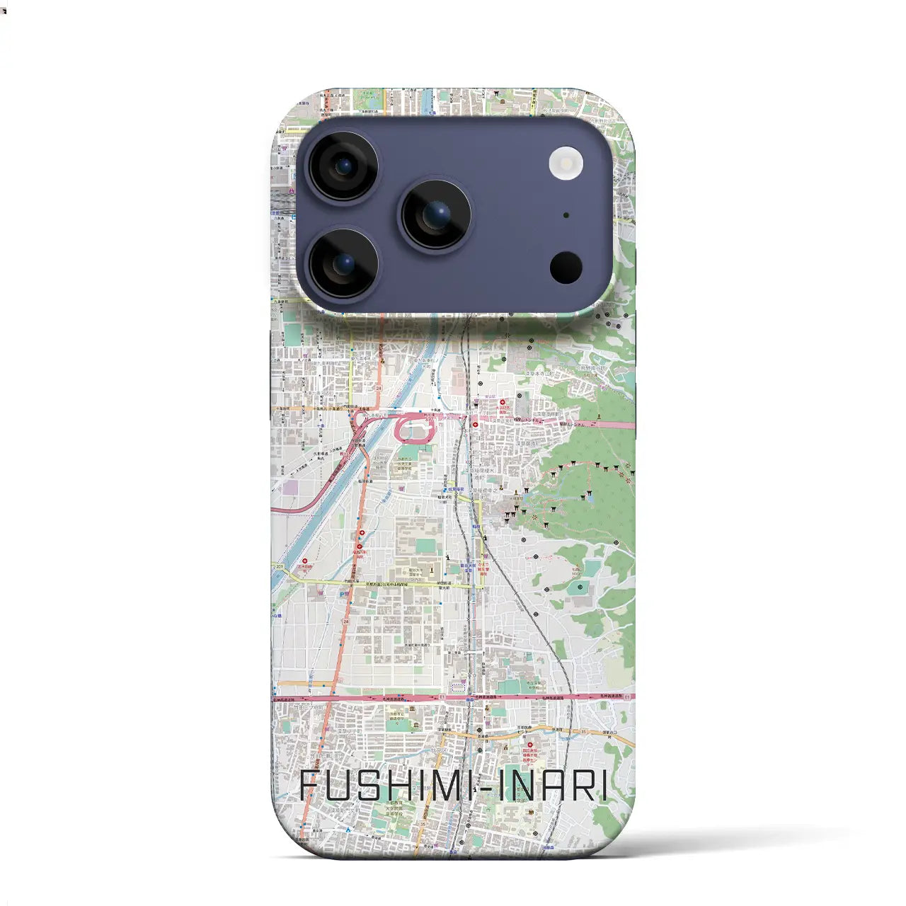 【伏見稲荷（京都府）】地図柄iPhoneケース（バックカバータイプ）