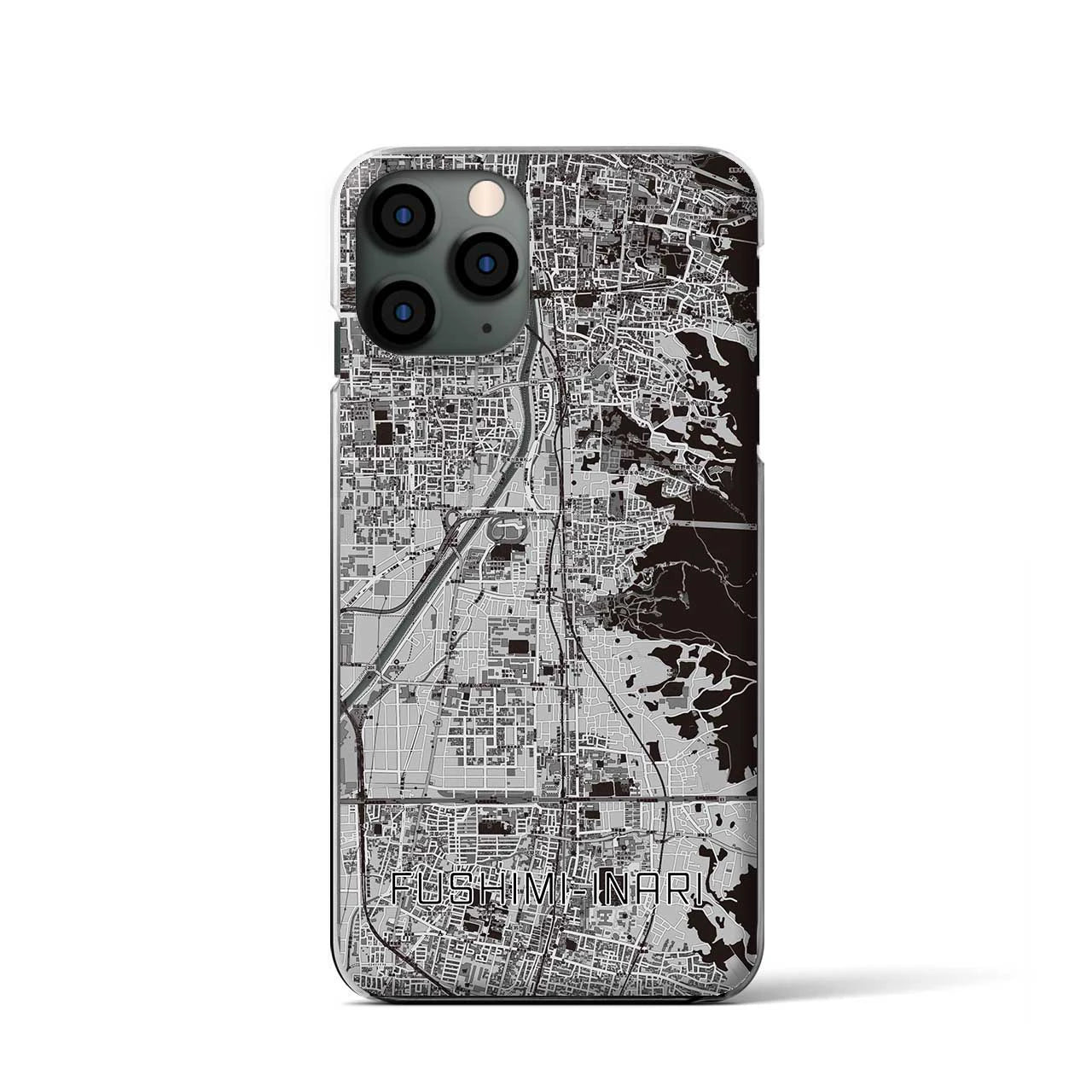 【伏見稲荷（京都府）】地図柄iPhoneケース（クリアタイプ）