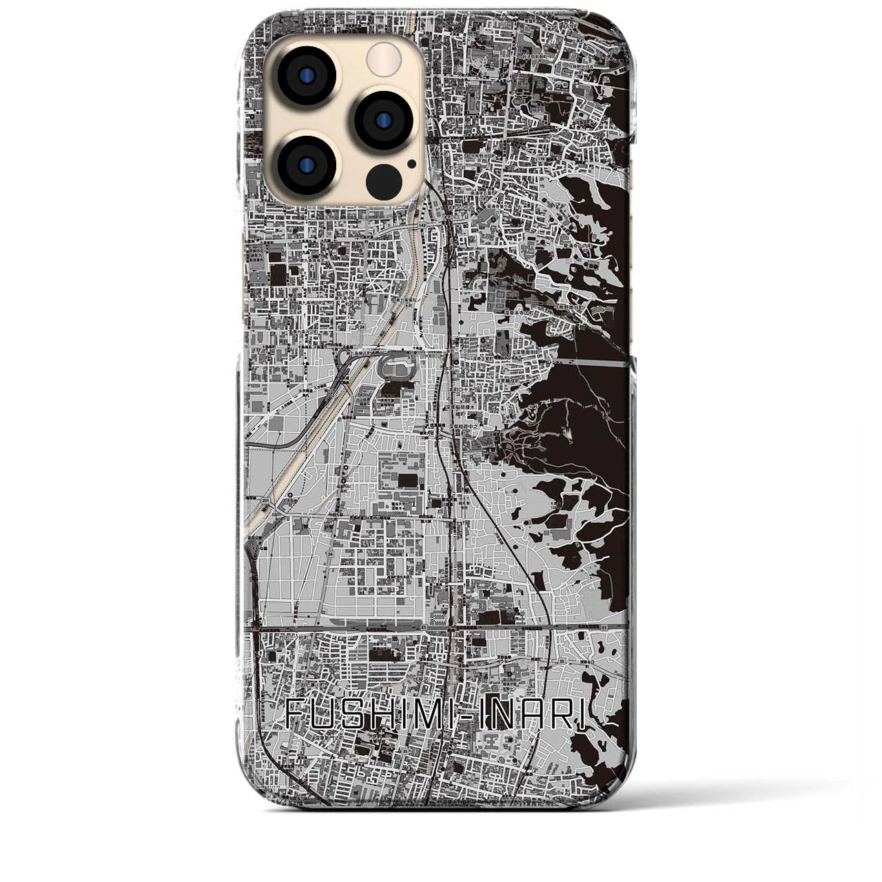 【伏見稲荷（京都府）】地図柄iPhoneケース（クリアタイプ）