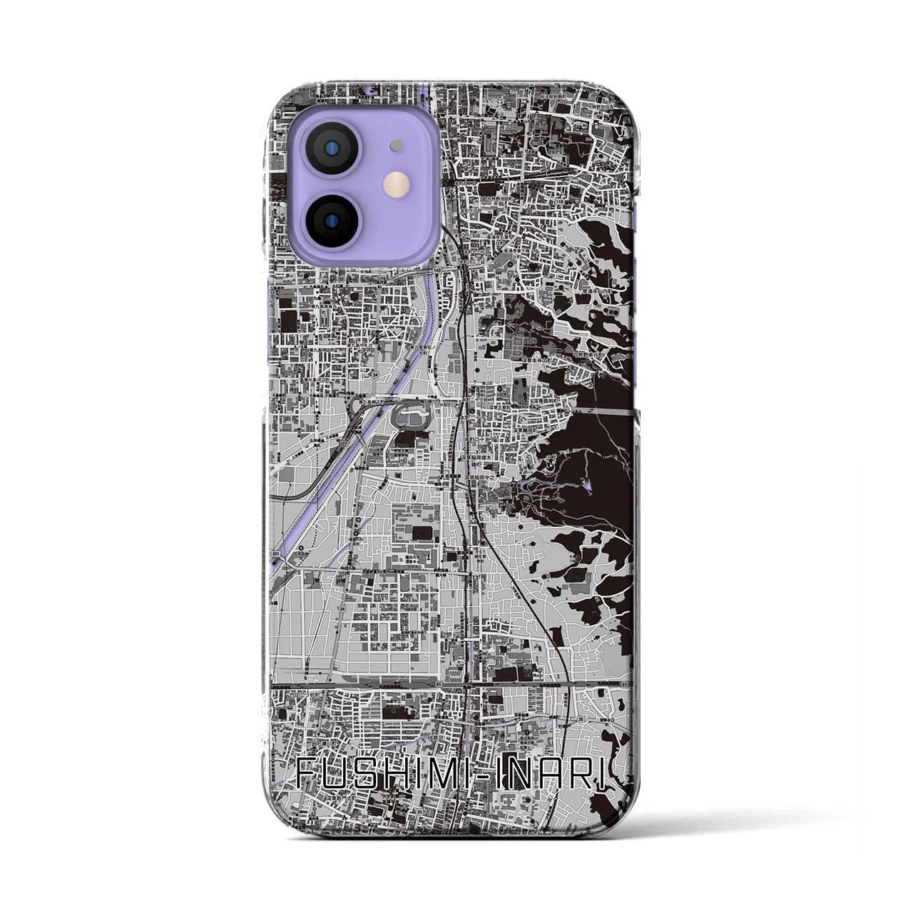 【伏見稲荷（京都府）】地図柄iPhoneケース（クリアタイプ）