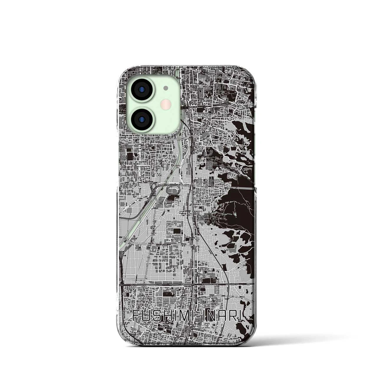 【伏見稲荷（京都府）】地図柄iPhoneケース（クリアタイプ）