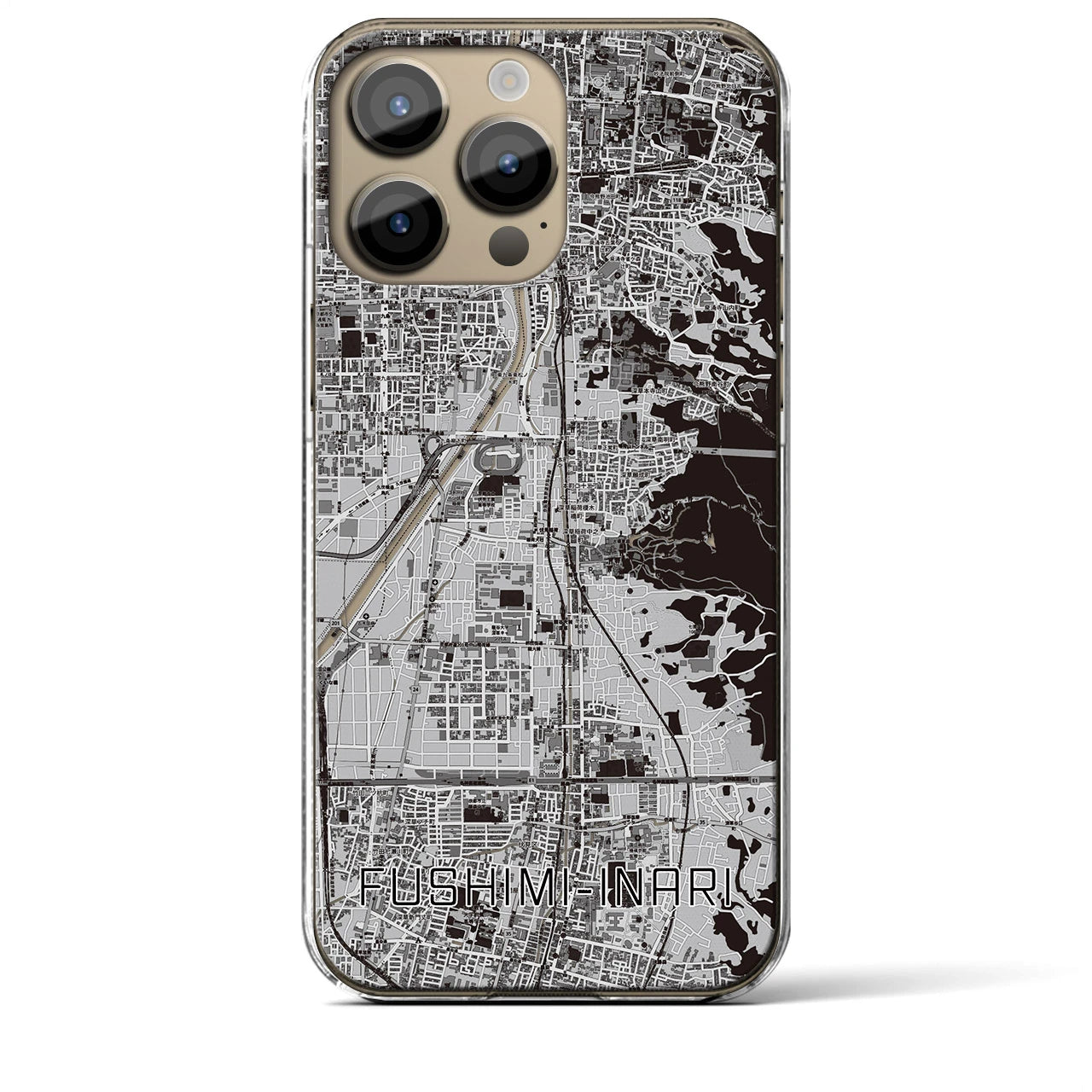 【伏見稲荷（京都府）】地図柄iPhoneケース（クリアタイプ）