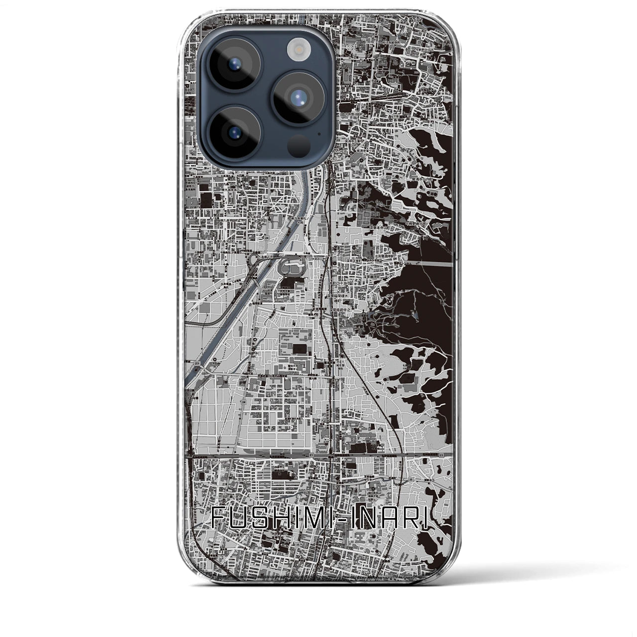 【伏見稲荷（京都府）】地図柄iPhoneケース（クリアタイプ）