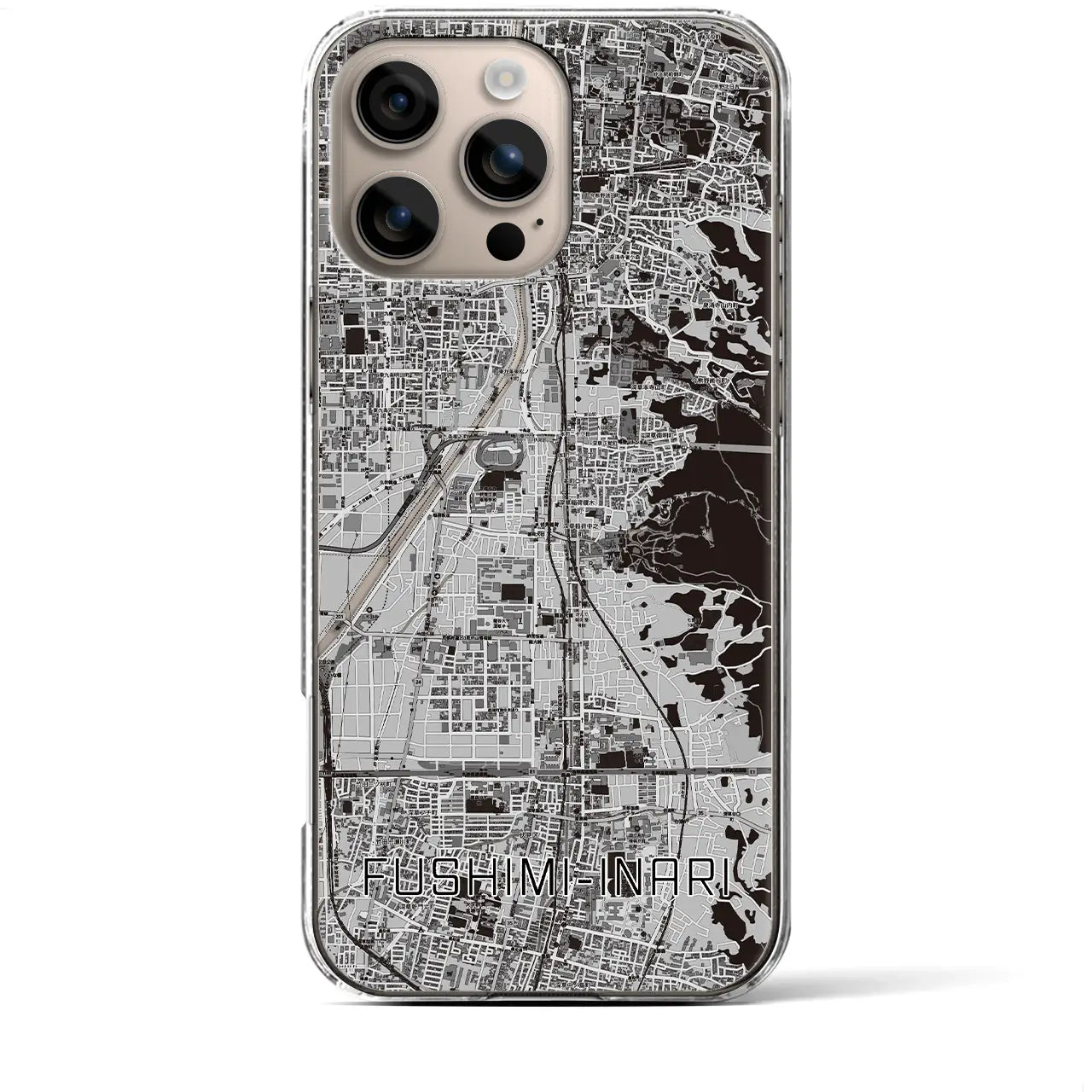 【伏見稲荷（京都府）】地図柄iPhoneケース（クリアタイプ）