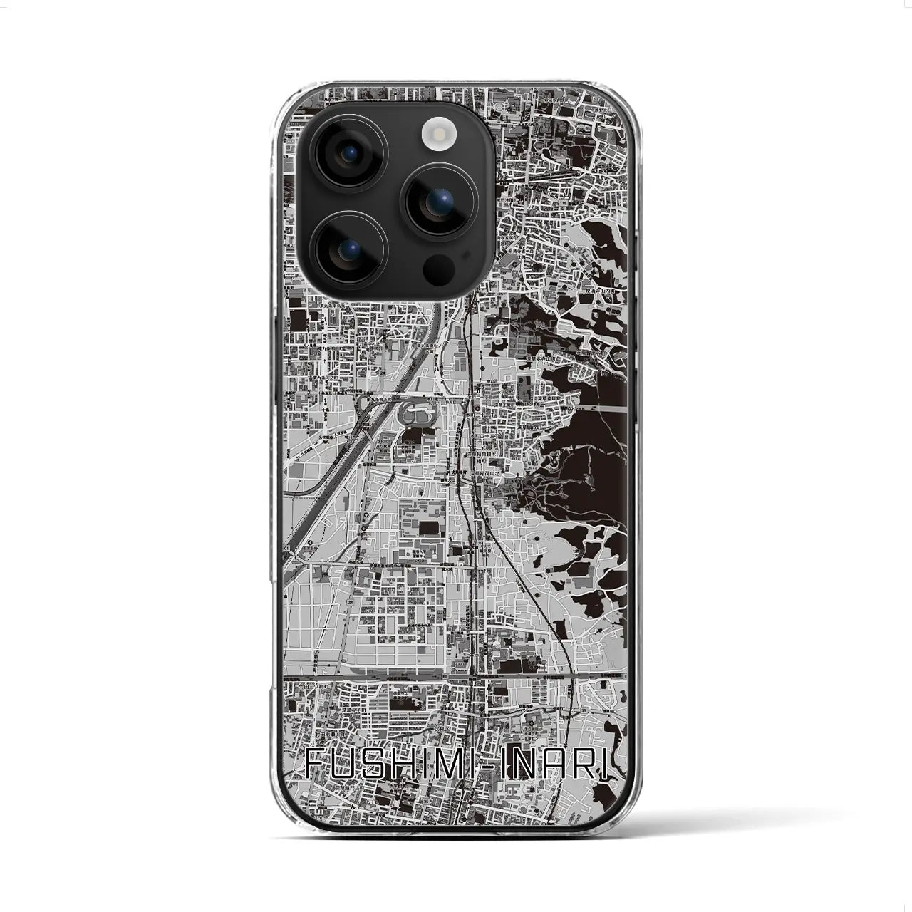 【伏見稲荷（京都府）】地図柄iPhoneケース（クリアタイプ）