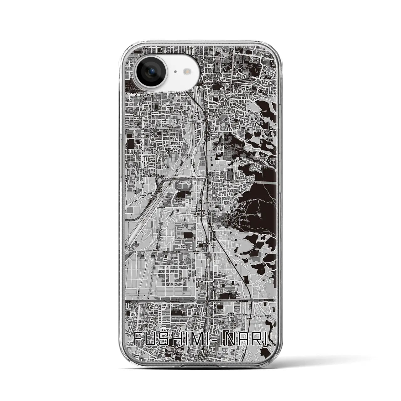 【伏見稲荷（京都府）】地図柄iPhoneケース（クリアタイプ）