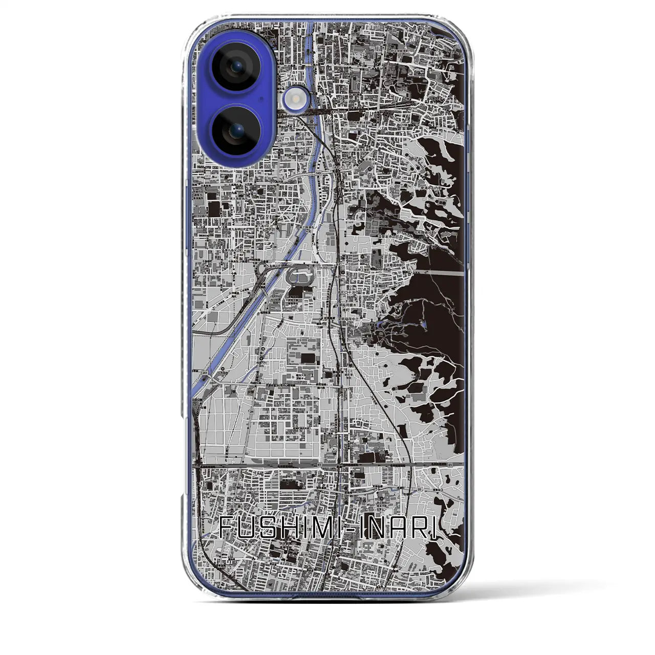 【伏見稲荷（京都府）】地図柄iPhoneケース（クリアタイプ）