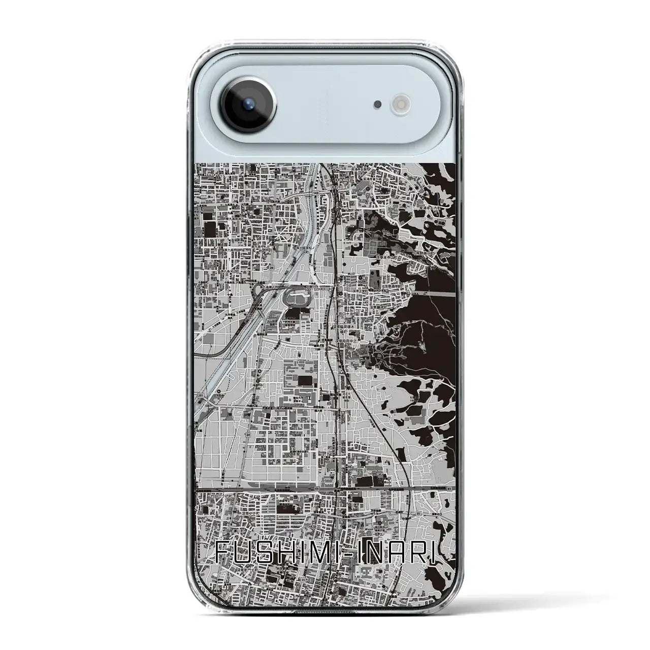 【伏見稲荷（京都府）】地図柄iPhoneケース（クリアタイプ）