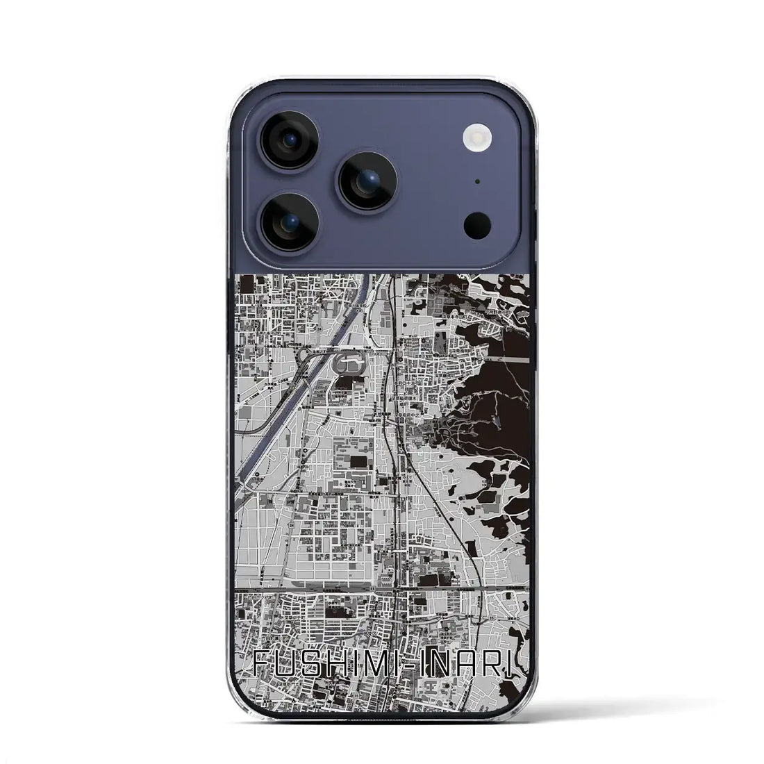 【伏見稲荷（京都府）】地図柄iPhoneケース（クリアタイプ）