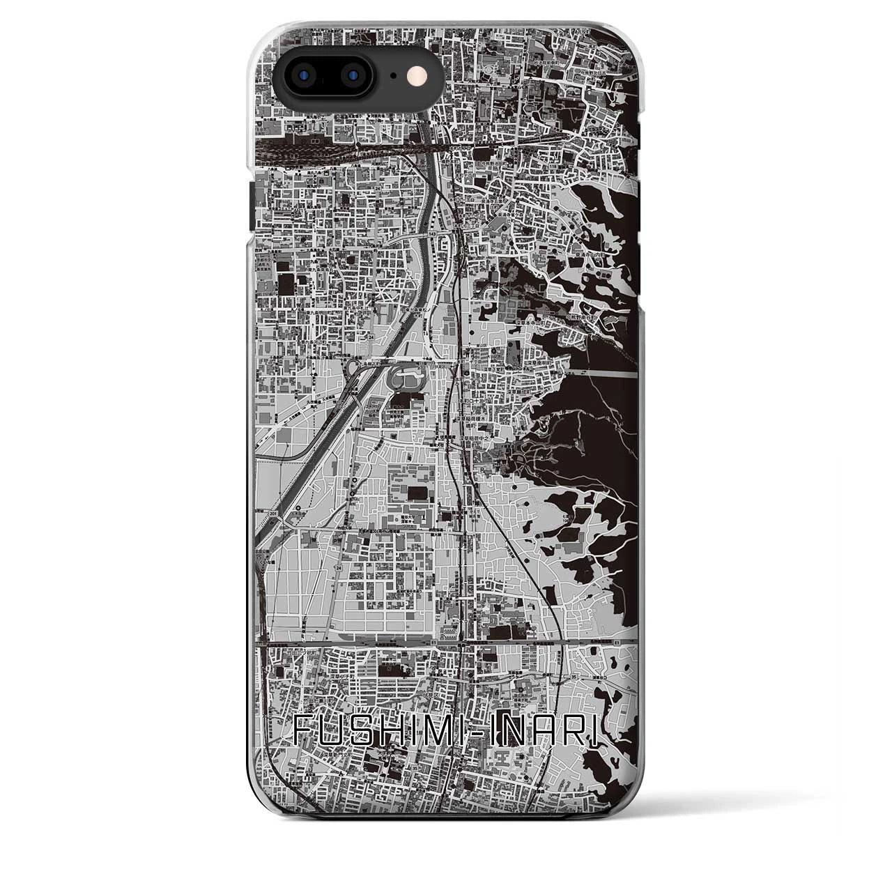 【伏見稲荷（京都府）】地図柄iPhoneケース（クリアタイプ）