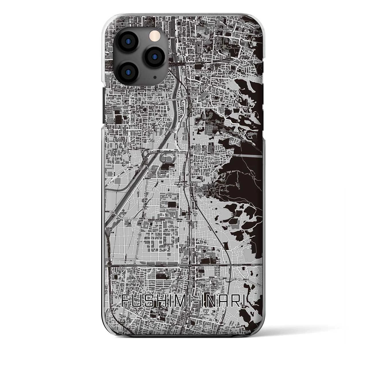 【伏見稲荷（京都府）】地図柄iPhoneケース（クリアタイプ）