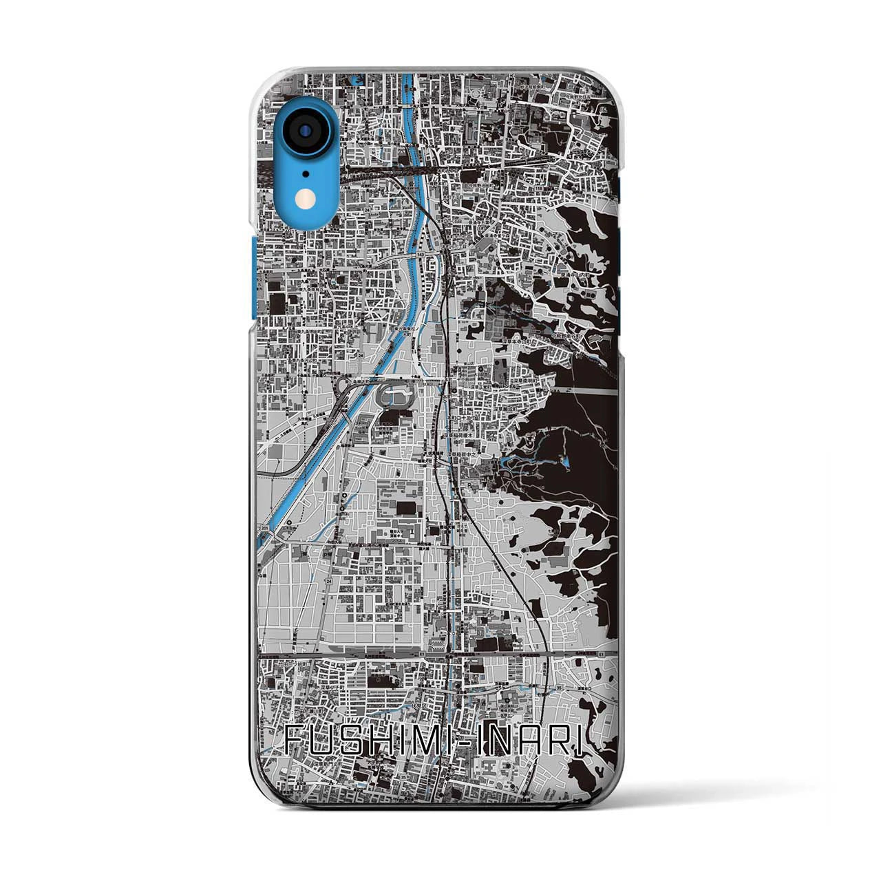 【伏見稲荷（京都府）】地図柄iPhoneケース（クリアタイプ）