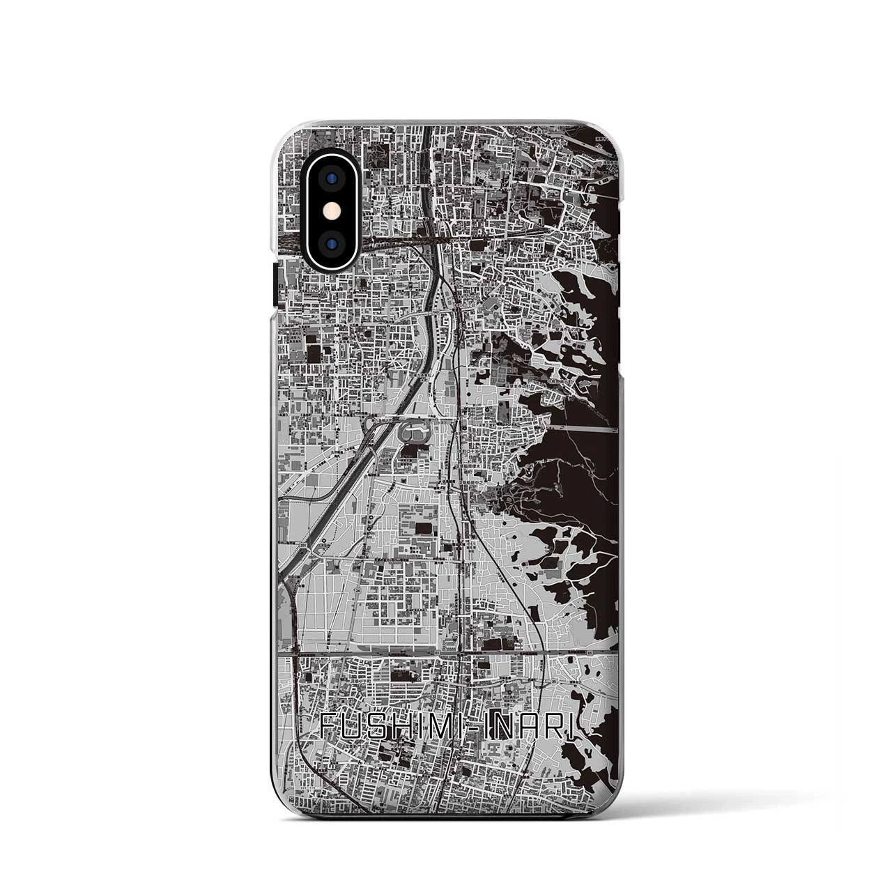【伏見稲荷（京都府）】地図柄iPhoneケース（クリアタイプ）