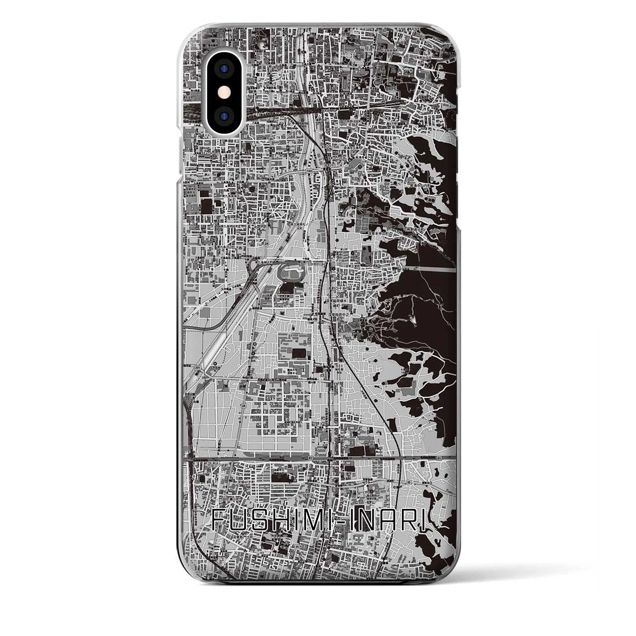 【伏見稲荷（京都府）】地図柄iPhoneケース（クリアタイプ）
